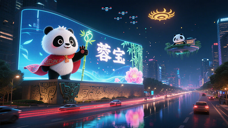 成都LED显示屏与城市IP打造：从“蓉宝”到“熊猫基地”的视觉叙事