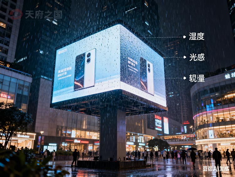 “雾霾”与“夜雨”下的清晰视界:成都led显示屏的防潮与高亮攻略