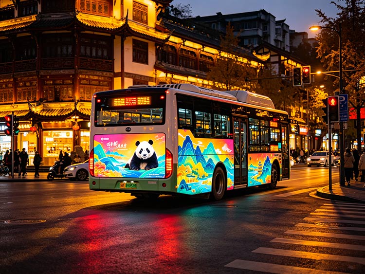 从固定地标到流动风景:成都公交全彩尾屏如何打造“移动的城市名片” | 成都户外全彩屏